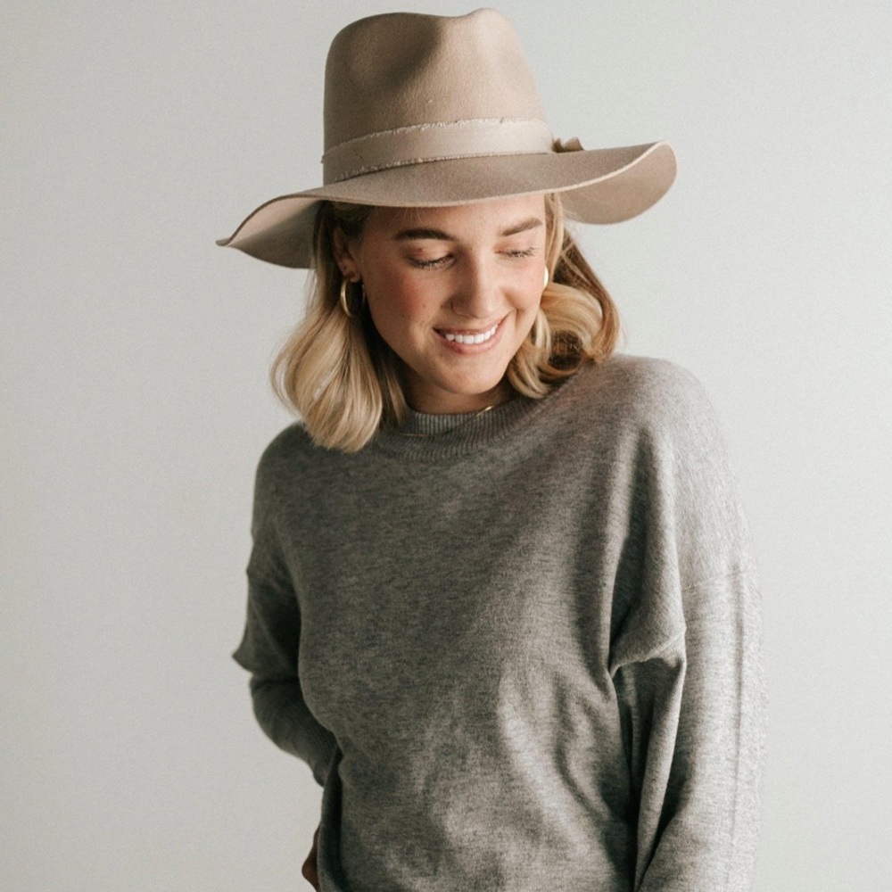 Gigi Pip “Hannah Floppy Fedora” Wool Bucket Hat Size 59 M/L Roolee Nordstrom